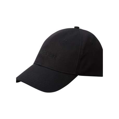 Casquette à fermeture strapback noire unie avec logo noir