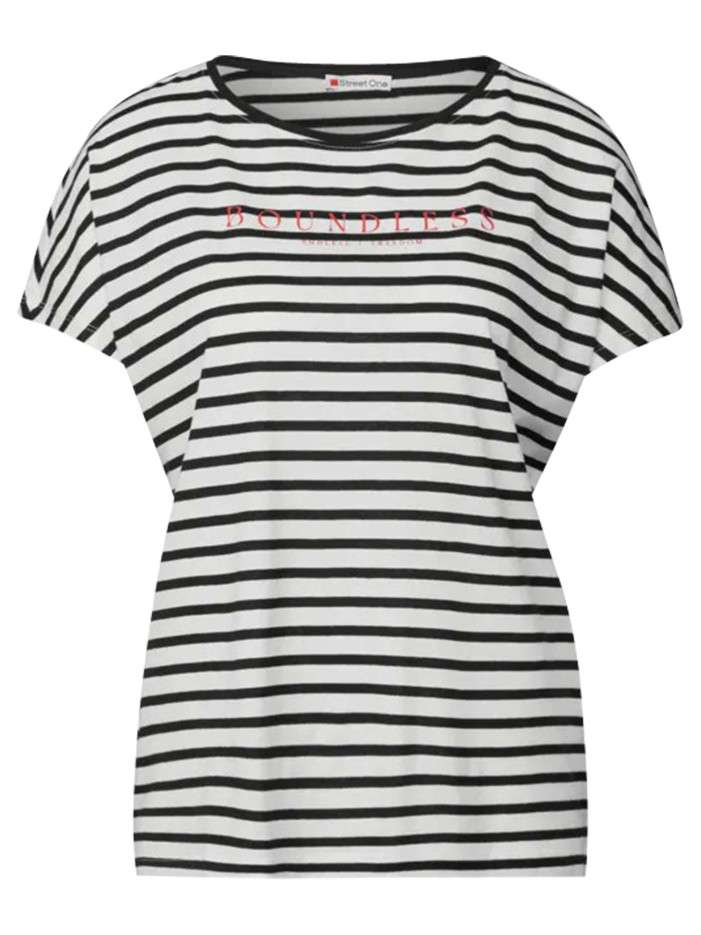 T-shirt noir rayé avec une...