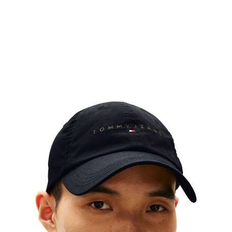 Casquette strapback en coton noire unie avec une écriture or brodée - Image 3