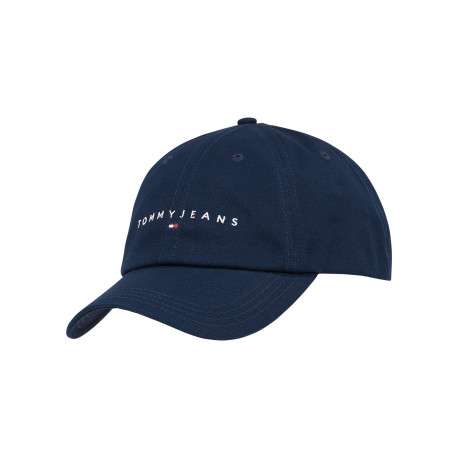Casquette strapback en coton bleue marine unie avec une écriture brodée