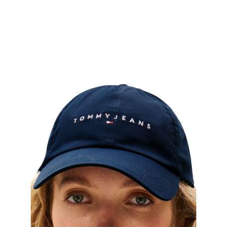 Casquette strapback en coton bleue marine unie avec une écriture brodée - Image 3