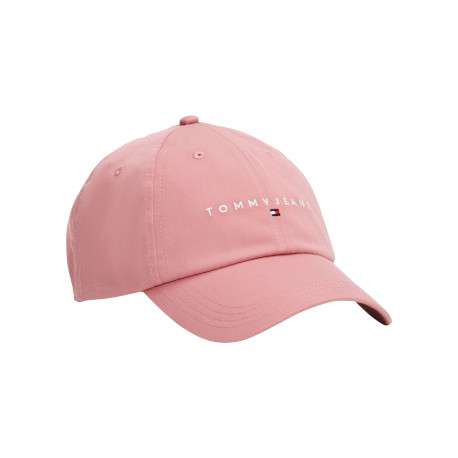 Casquette strapback en coton rose unie avec une écriture brodée
