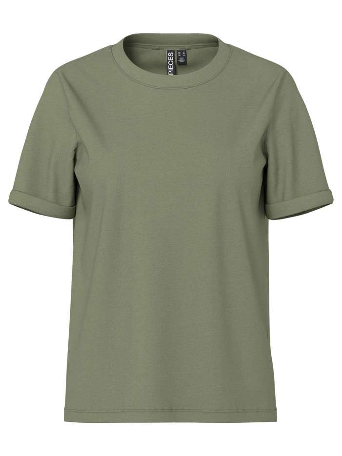 T-shirt basic en coton kaki...