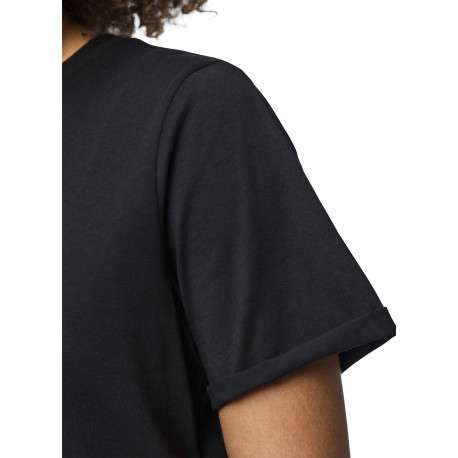 T-shirt basic en coton noir uni à coupe droite avec un col rond - Image 3