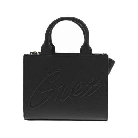 Sac porté mains de couleur noir uni avec une poche centrale zippée - Image 3