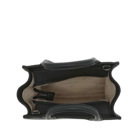 Sac porté mains de couleur noir uni avec une poche centrale zippée - Image 4