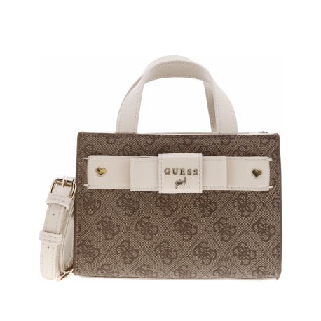Sac porté mains de couleur beige avec des imprimés monogrammes