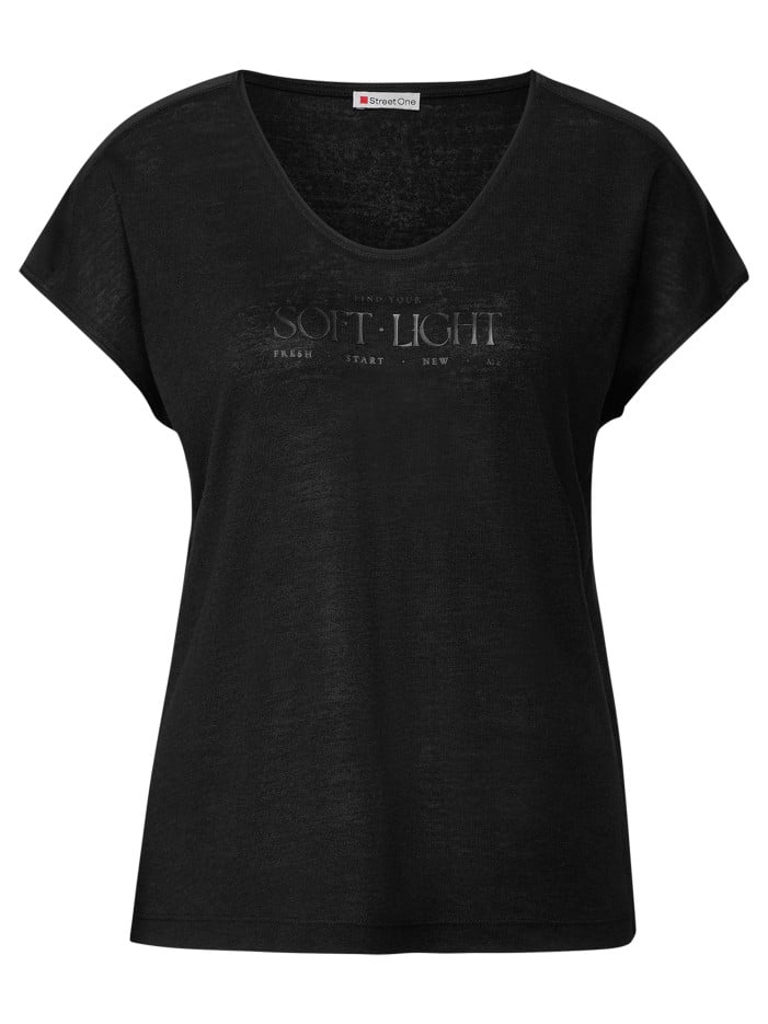 T-shirt noir uni avec une...