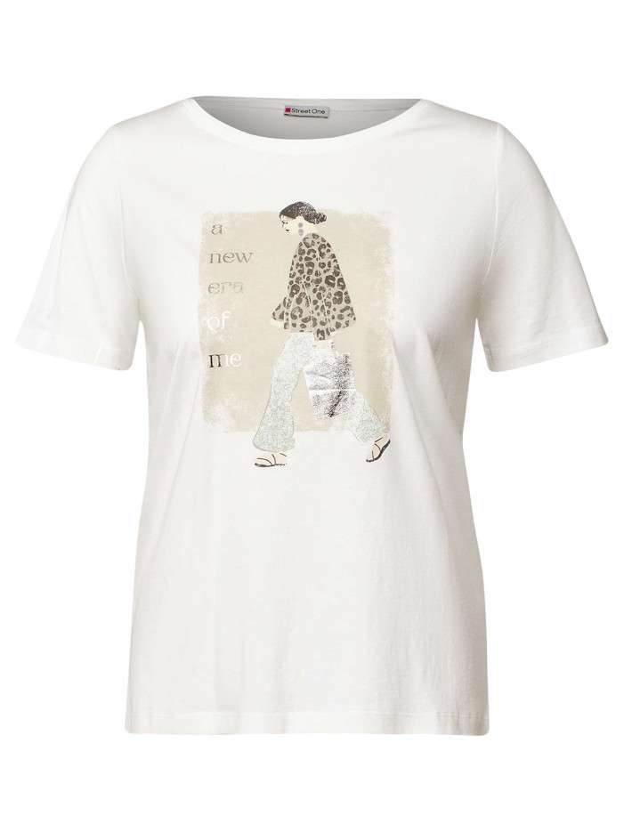 T-shirt blanc imprimé avec...