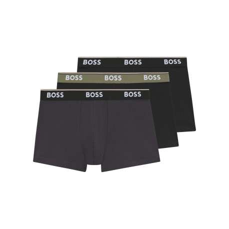 Lot de 3 Boxers classique en coton multicolore uni avec nom iconique