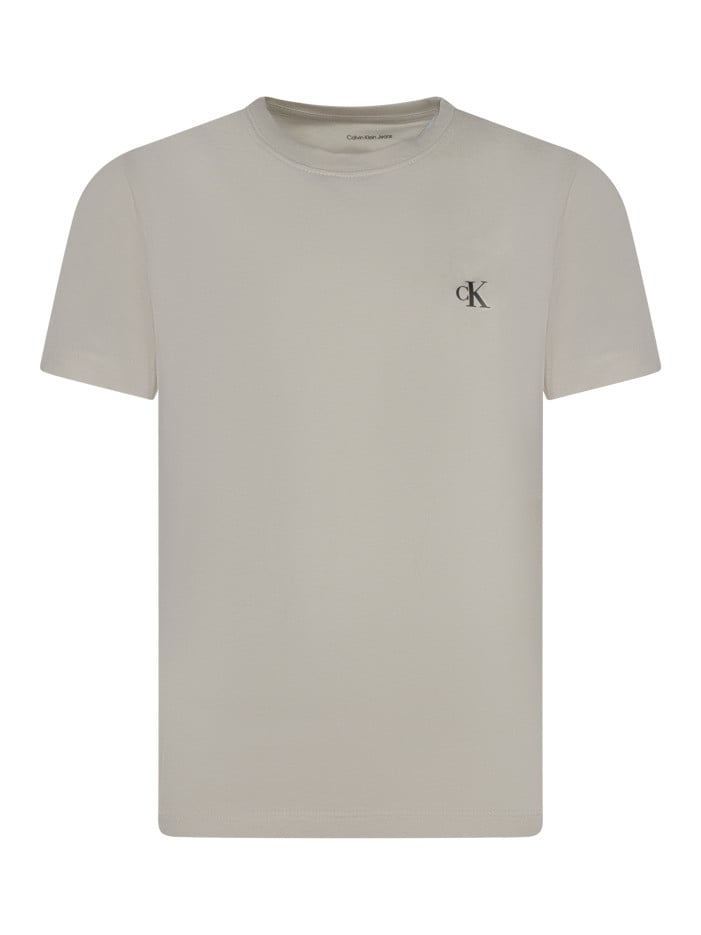 T-shirt en coton beige uni...