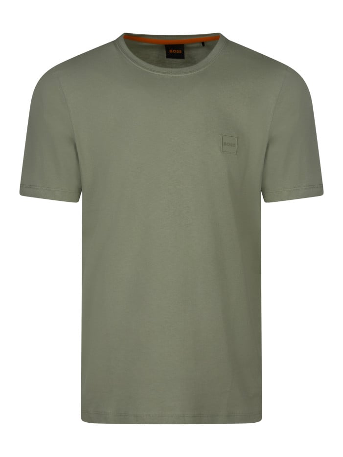 T-shirt en coton vert uni...