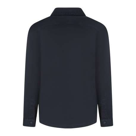 Veste en coton marine avec poches poitrine et logo de la marque brodé - Image 2