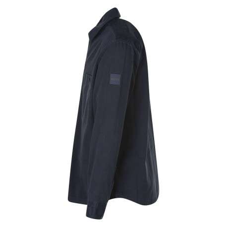 Veste en coton marine avec poches poitrine et logo de la marque brodé - Image 3