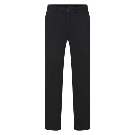 Pantalon Chino noir en coton avec une coupe ajustée et logo brodé