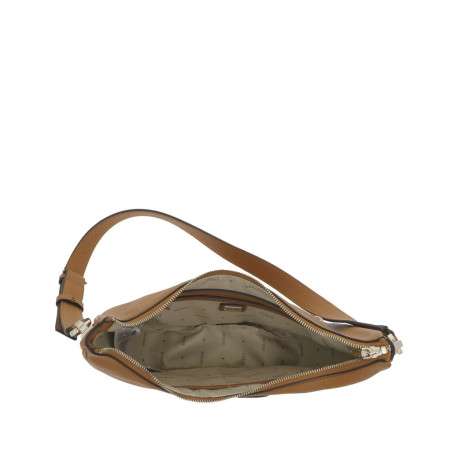 Sac camel à porté épaule forme banane avec détails dorés et bandoulière réglable - Image 4