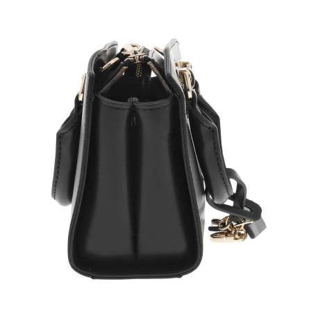 Sac à main noir avec détails dorés et bandoulière réglable et amovible - Image 2