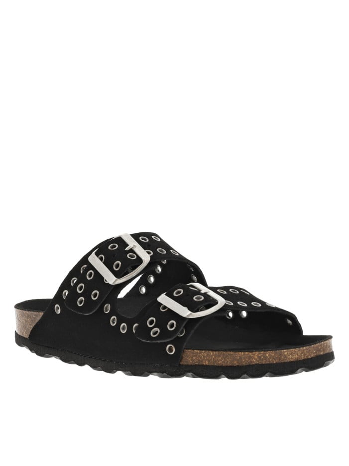 Mules en cuir noires à...