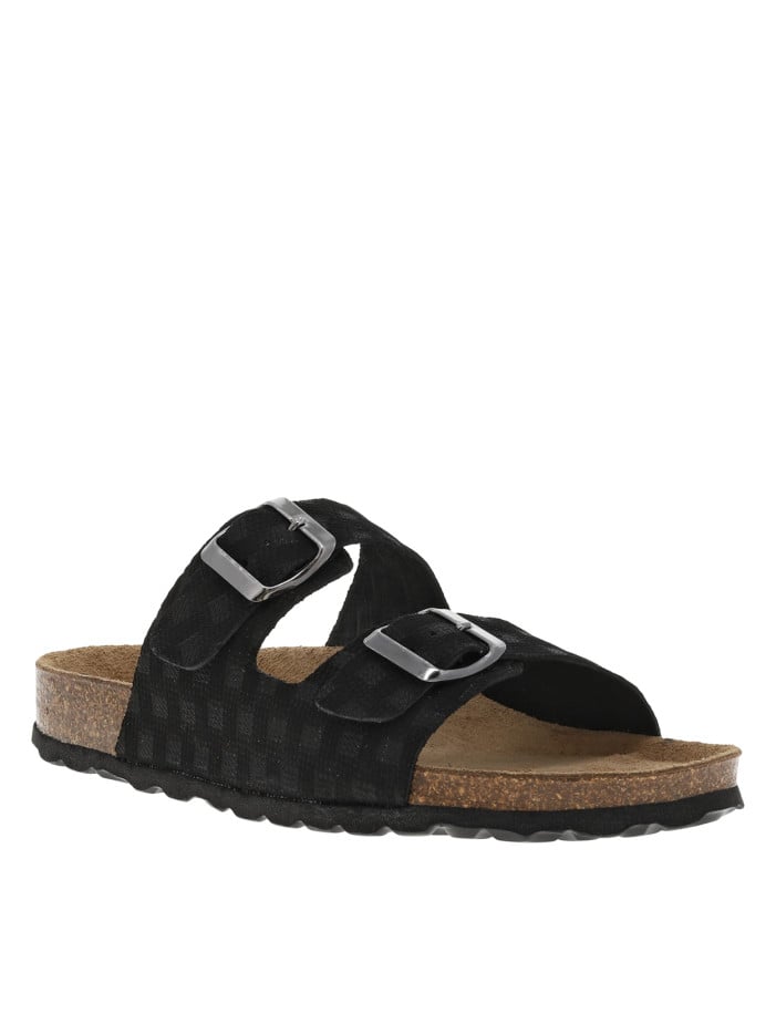Mules en cuir noires à...
