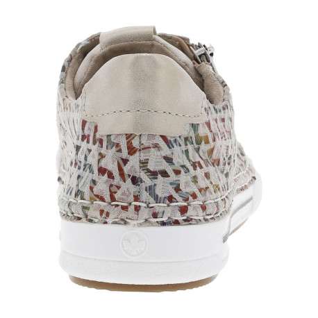 Tennis en cuir multicolores ajourées sur les côtés à semelle plate et à zip - Image 6