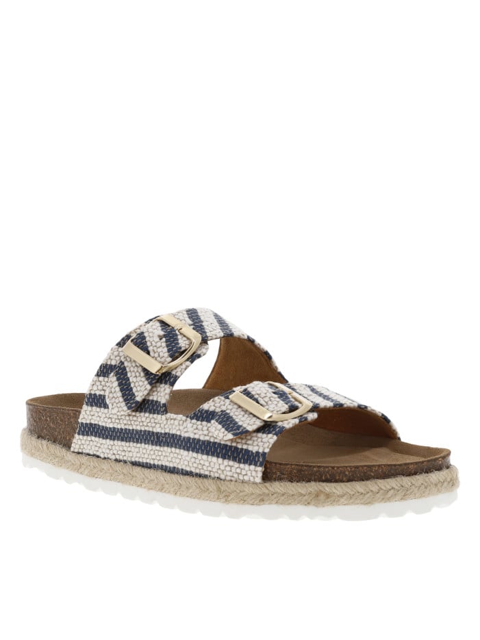 Mules bleues et blanches...