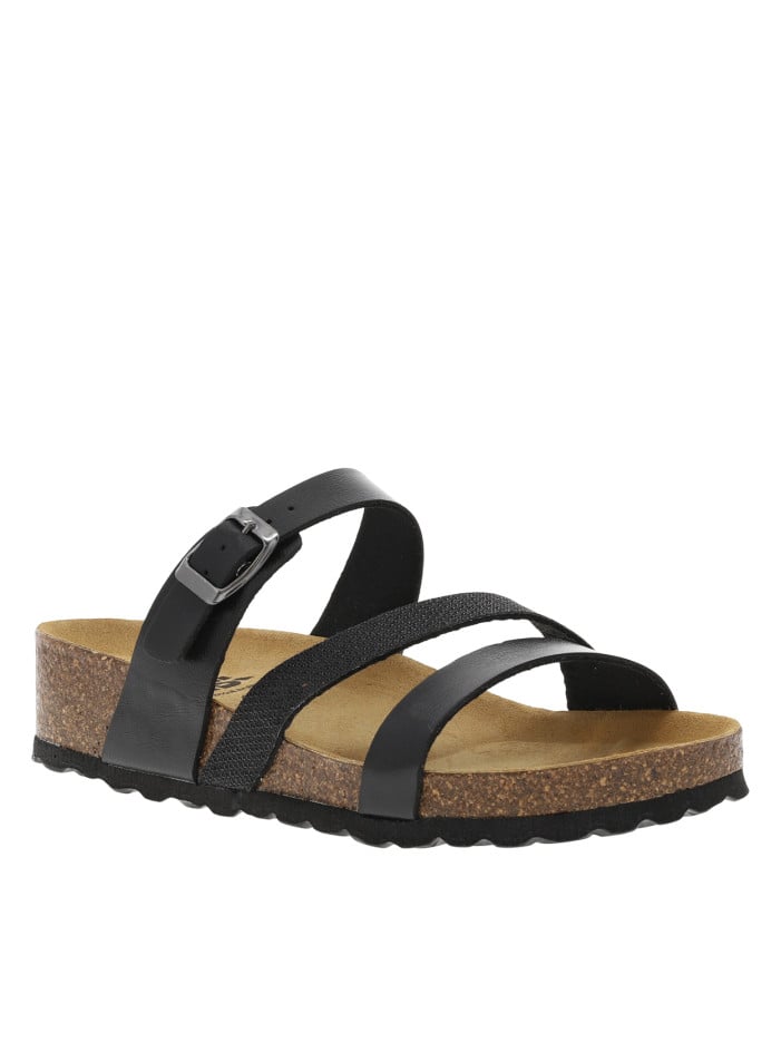 Mules en cuir noires à...