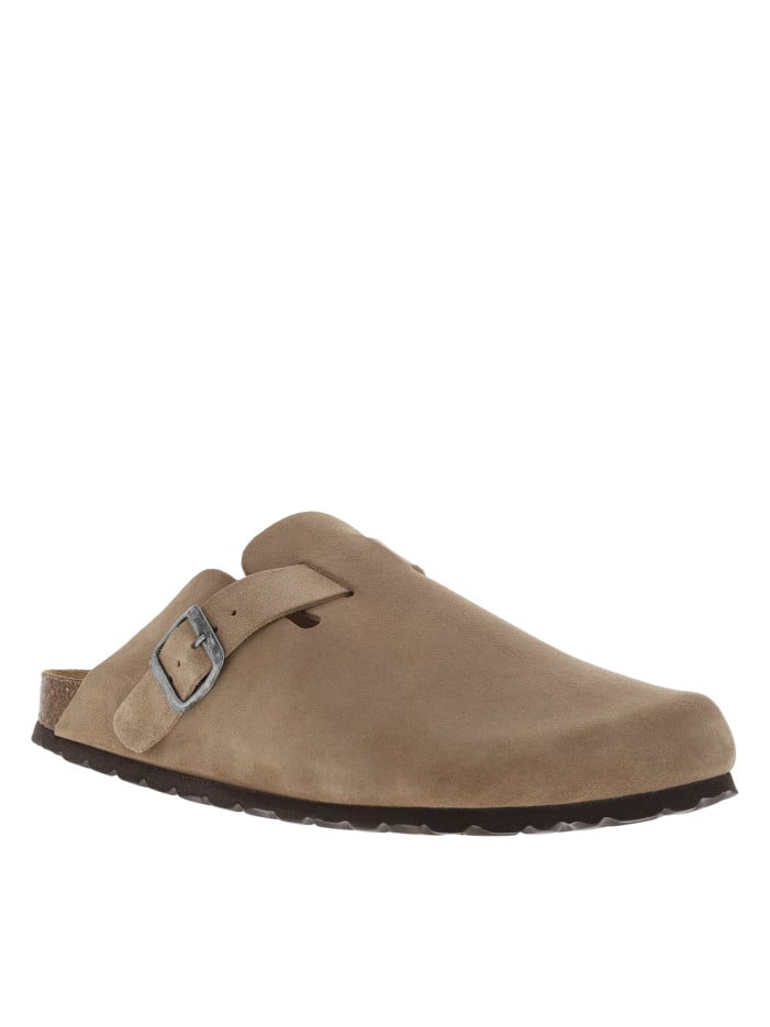Mules en cuir taupe style...