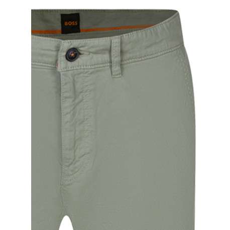 Pantalon Chino vert en coton avec une coupe ajustée et logo brodé - Image 3