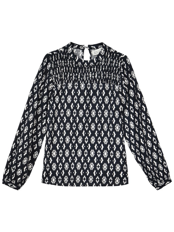 Blouse noire à imprimé...