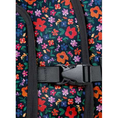 Valise noire à imprimé fleuri avec zips et anses de transport - Image 4