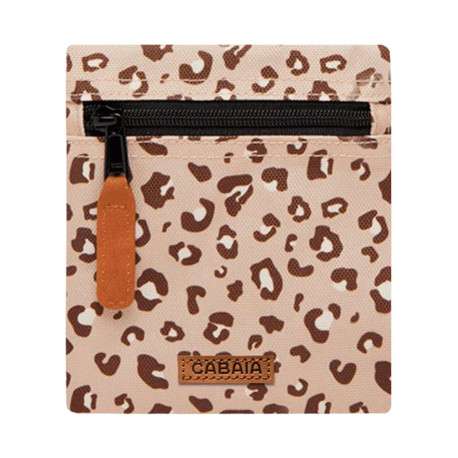 Pochette avec imprimé léopard all-over et fermeture zippée noire
