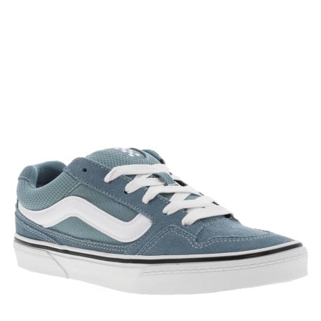 Baskets bleues ciel en daim avec des empiècements en filet et à lacets plats