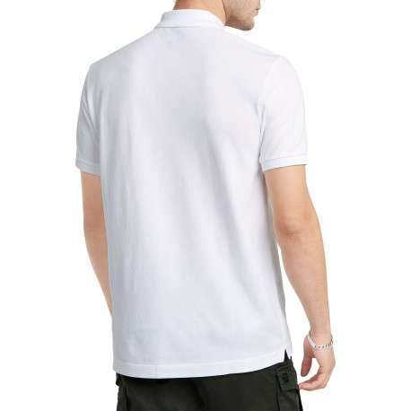 Polo en coton blanc uni avec une coupe droite et un col boutonné - Image 2