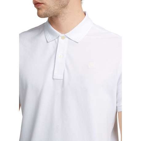 Polo en coton blanc uni avec une coupe droite et un col boutonné - Image 3