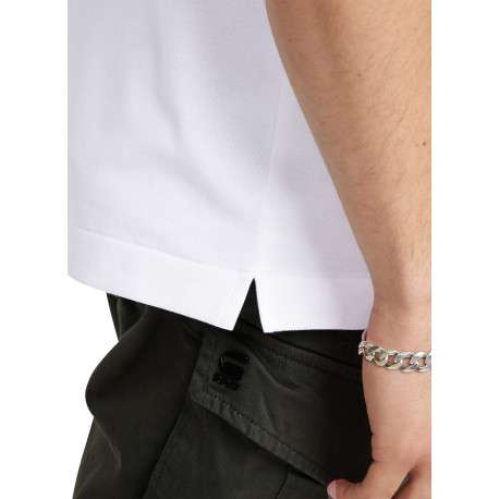 Polo en coton blanc uni avec une coupe droite et un col boutonné - Image 4