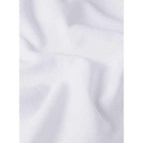 Polo en coton blanc uni avec une coupe droite et un col boutonné - Image 5