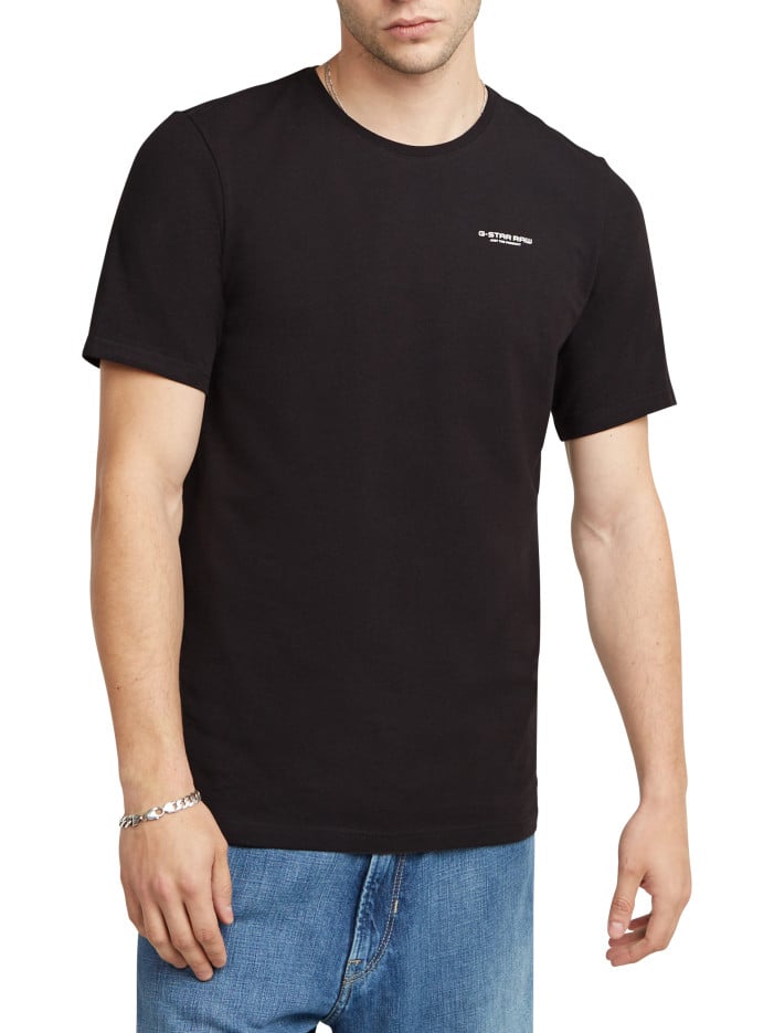 T-shirt en coton noir uni...