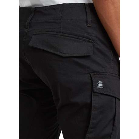 Pantalon 5 Poches en coton noir uni avec une coupe droite et des poches - Image 4