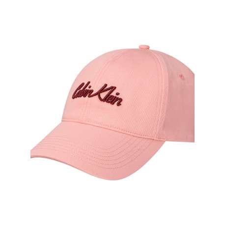 Casquette en coton rose unie avec fermeture strapback avec logo bordeaux