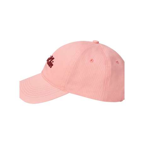 Casquette en coton rose unie avec fermeture strapback avec logo bordeaux - Image 4