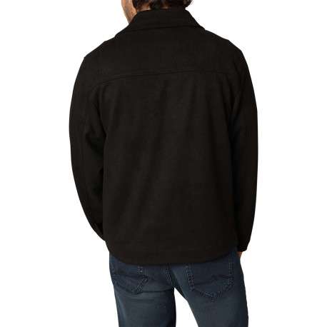 Chemise noire unie à coupe droite avec un col chemise et des manches longues - Image 2