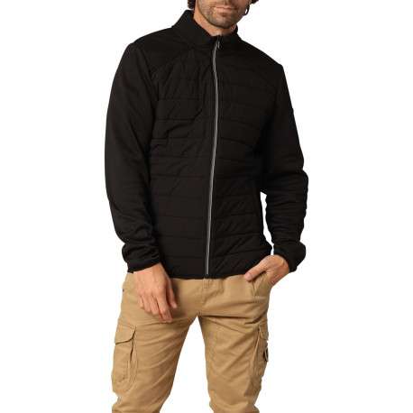 Blouson marine avec un col montant zippé et logo de la marque sur une manche - Image 5