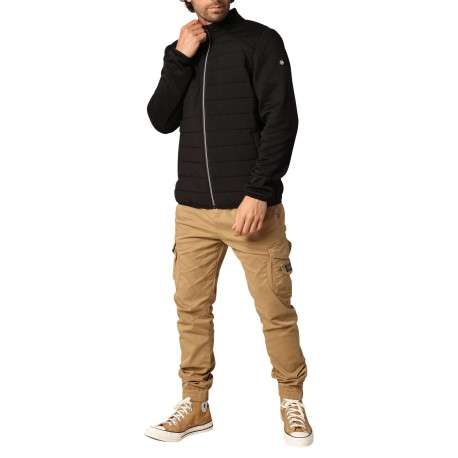 Blouson marine avec un col montant zippé et logo de la marque sur une manche - Image 8