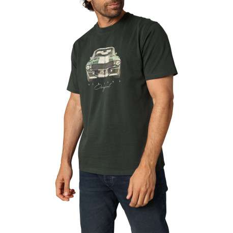 T-shirt en coton vert avec un imprimé fantaisie et des manches courtes