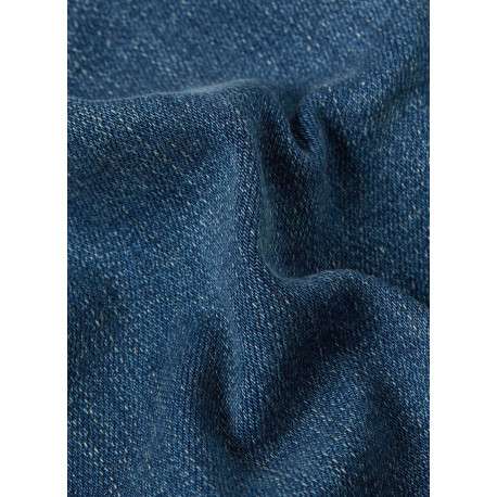 Jean en coton bleu avec une coupe slim et des passants pour ceinture - Image 5