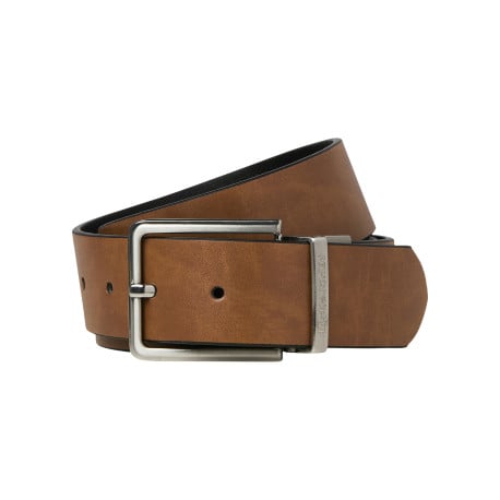 Ceinture camel unie avec fermeture à boucle à ardillon argentée