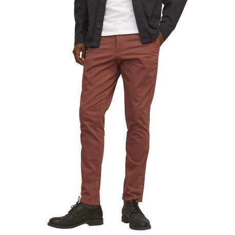 Pantalon Chino Marco Bowie en coton brique uni avec une coupe slim - Image 3