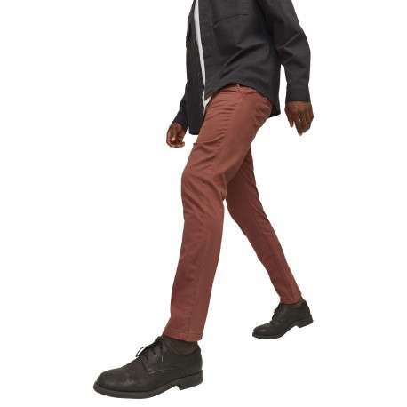 Pantalon Chino Marco Bowie en coton brique uni avec une coupe slim - Image 7