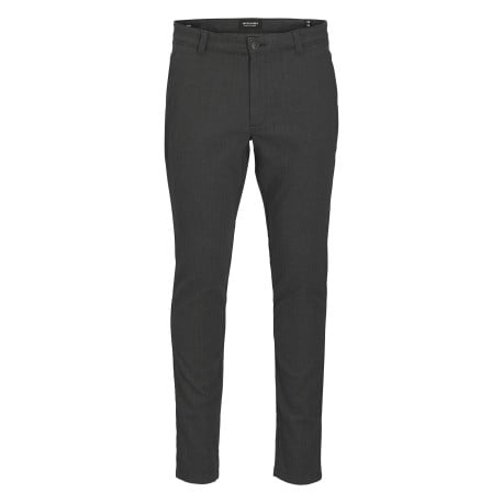Pantalon anthracite Chino Marco Bowie en coton à motifs chevrons et coupe slim