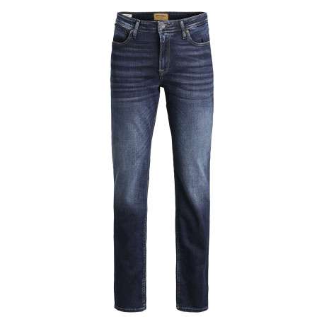 Jean 5 poches Clark en coton indigo délavé avec une coupe droite